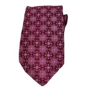 Hart Schaffner Marx Pink Geometric Pattern Silk Tie Necktie 3" wide 58.5" Long